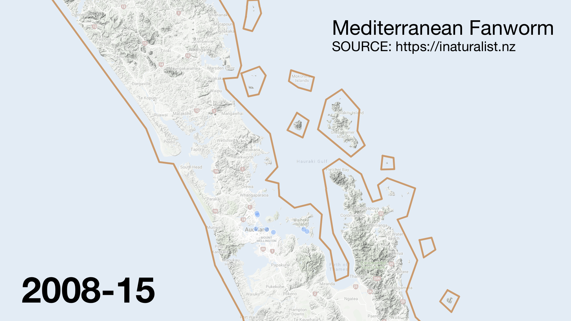 Mediterranean fanworm spread 2008-2018